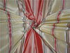 100% silk taffeta ribbed horizontal stripe salmon olive and gold 54" wide TAF S142