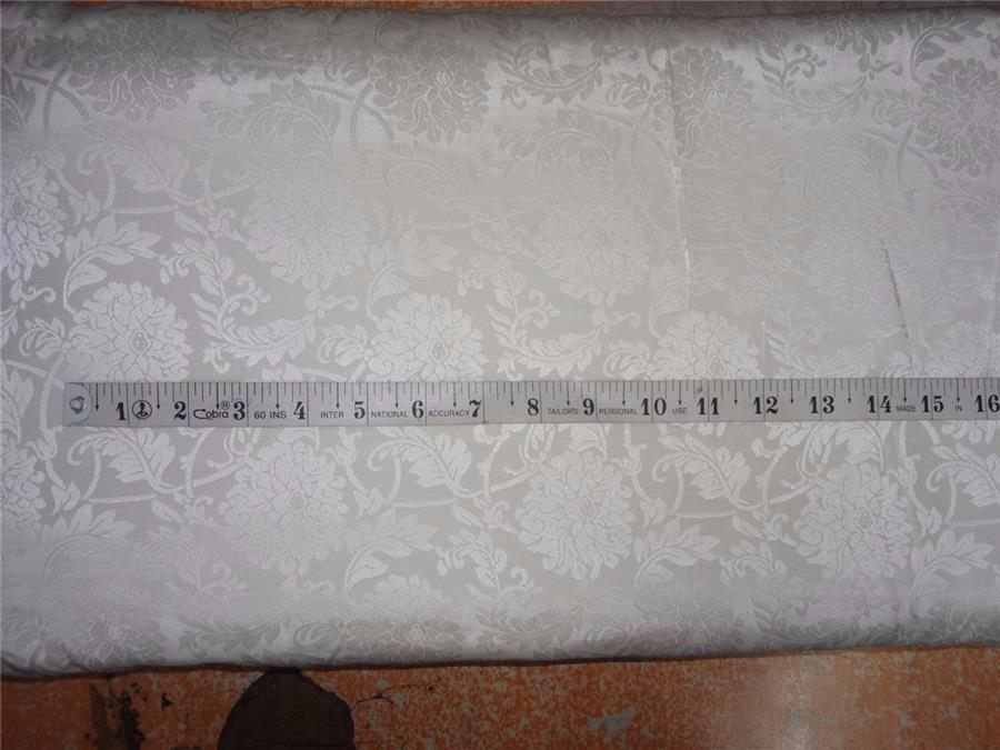100% silk crepe JACQUARD - ivory white 44" wide  [7733]