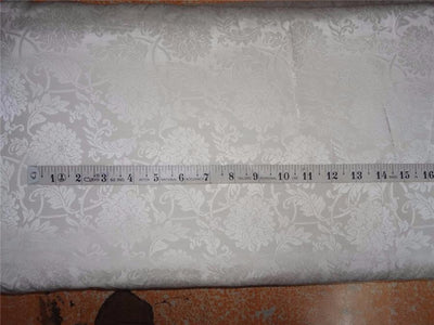 100% silk crepe JACQUARD - ivory white 44" wide  [7733]