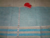100% Linen Shimmer Gold and Blue stripe Fabric ~ 56&quot; wide