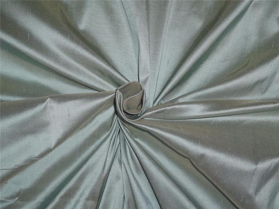 100% Silk Dupioni fabric dusty blue x light mustard color 54" wide DUP229[2]