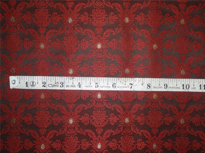 Silk Brocade Fabric redwine black and gold color 44" wide BRO535[2]