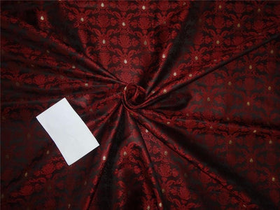 Silk Brocade Fabric redwine black and gold color 44" wide BRO535[2]