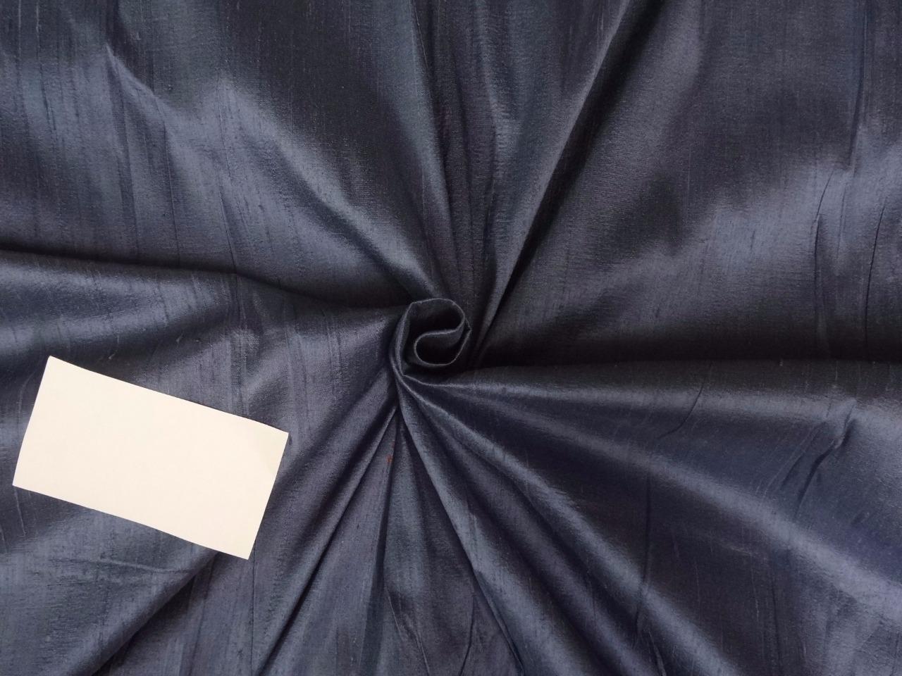 100% PURE SILK DUPION FABRIC cloudy blue x black colour 54" wide MM76[2]