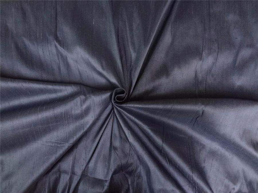 100% PURE SILK DUPION FABRIC cloudy blue x black colour 54" wide MM76[2]