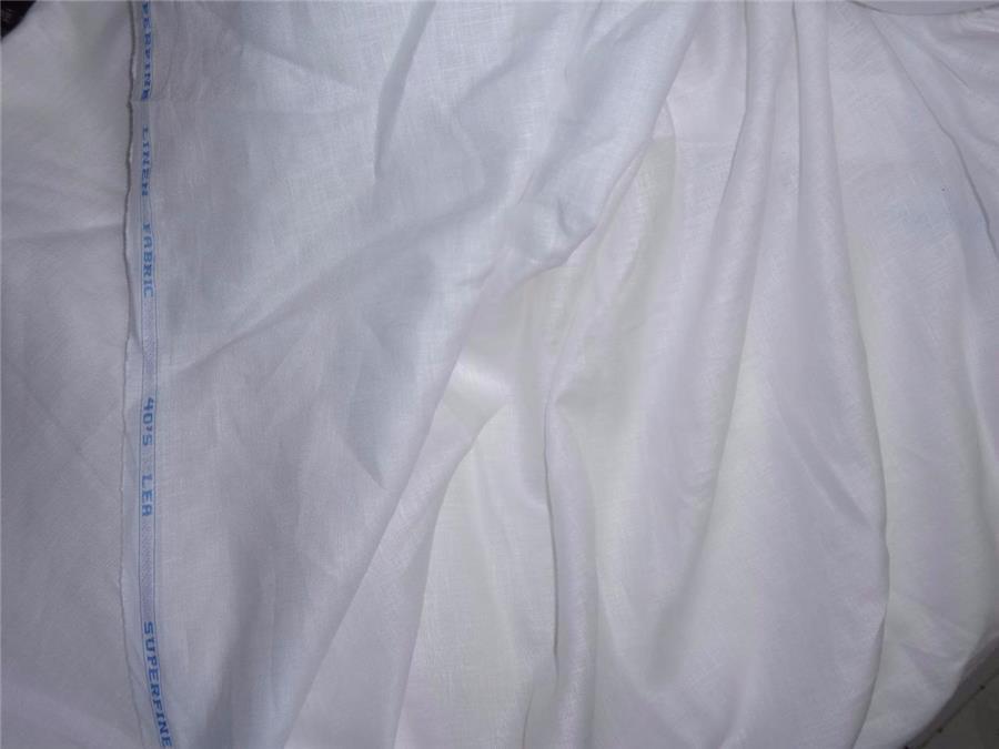 superfine white linen fabric 40 lea 58&quot; wide 55momme