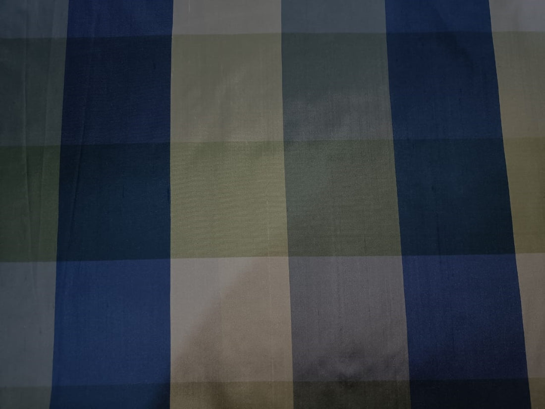 Multi colour plaids silk dupioni fabric~Width 54