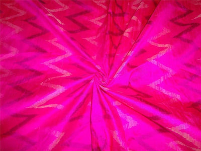 100% pure silk dupion ikat fabric pink colour 44&quot; wide DUPikat37[4]