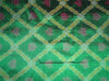 100% pure silk dupion ikat fabric green colour 44&quot; wide