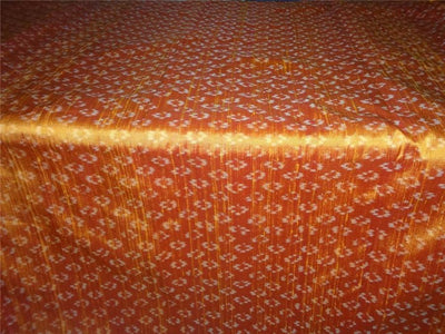 100% pure silk dupion ikat fabric golden mango colour 44&quot; wide