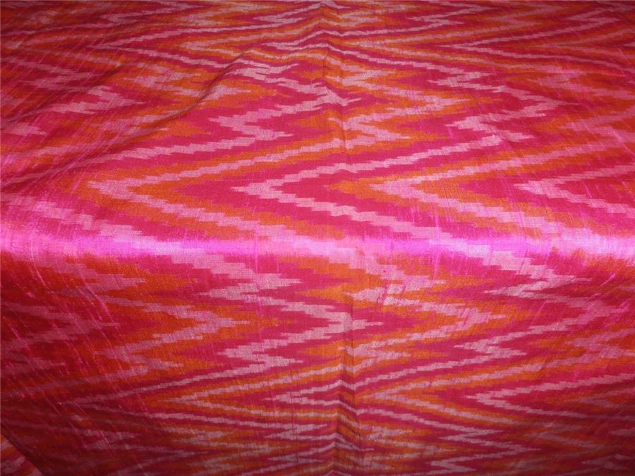 100% pure silk dupioni ikat fabric pink colour 54&quot; wide  DUPikat37[5]