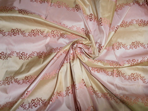 stunning silk taffeta jacquard~rich pink/light gold