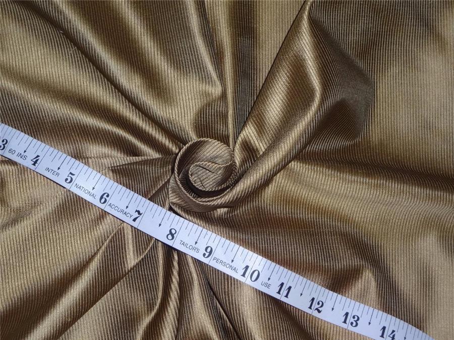 100% SILK TAFFETA FABRIC PIN STRIPE - gold 54&quot; wide