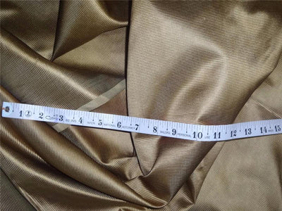 100% SILK TAFFETA FABRIC PIN STRIPE - gold 54&quot; wide