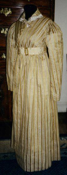 100% SILK TAFFETA FABRIC PIN STRIPE - gold 54&quot; wide