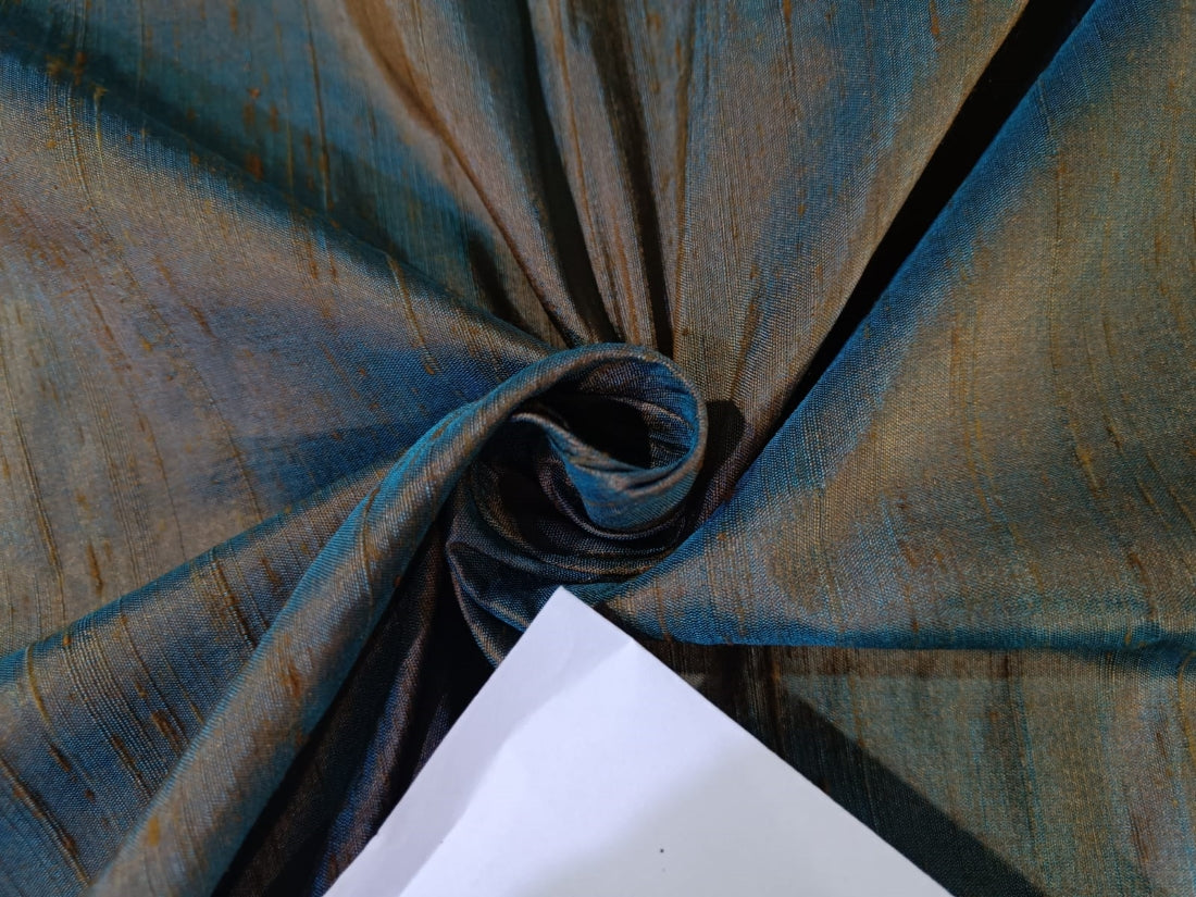 100% pure silk dupioni fabric COPPER BLUE 54" wide with SLUBS MM87[1]
