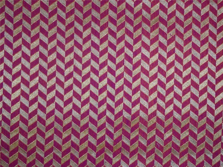 spun brocade fabric pink x purple & metallic gold color 44" wide BRO537[4]