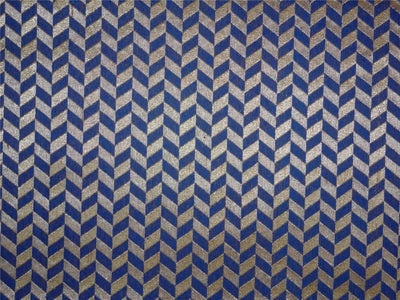 spun brocade fabric blue x metallic gold color 44" wide BRO537[2]