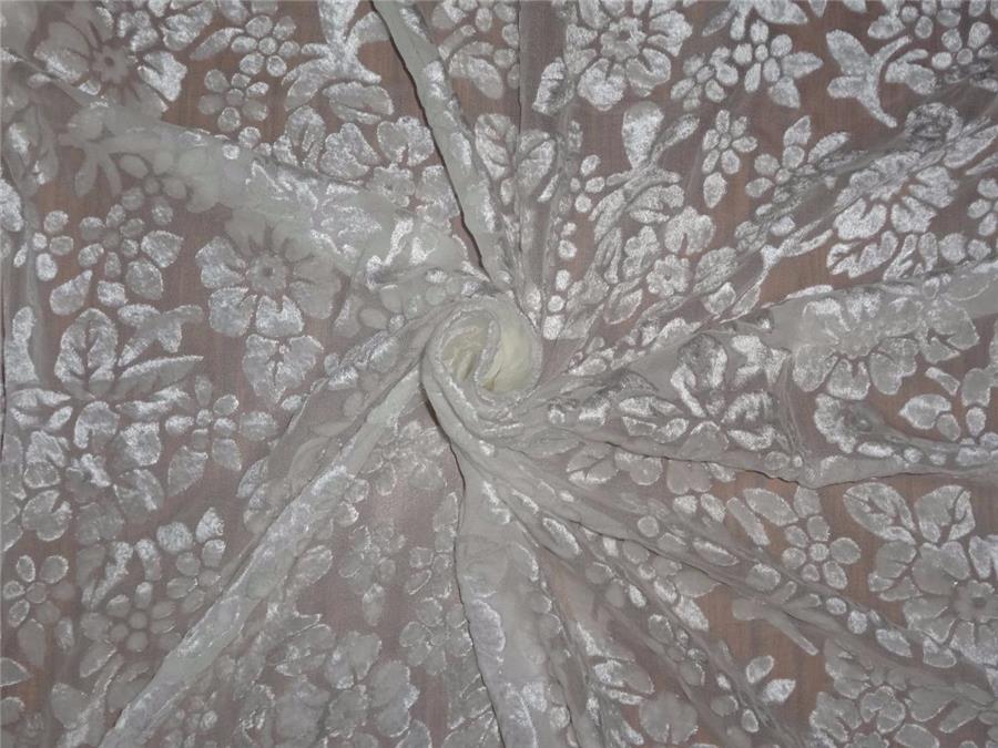 Natural Dyeable Devore Burnout Velvet fabric ~ 44&quot; wide