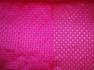 Silk brocade fabric gorgeous pink and silver color 44" wide BRO541[4]