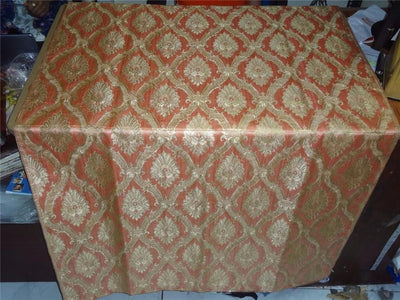 silk brocade fabric PEACHY rose and metalic gold 36" wide BRO542[1]