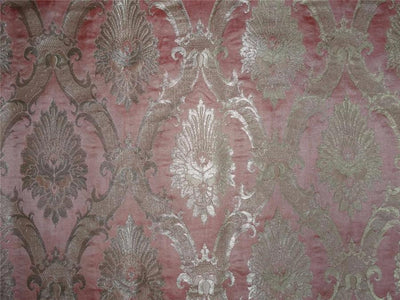 silk brocade fabric PEACHY rose and metalic gold 36" wide BRO542[1]