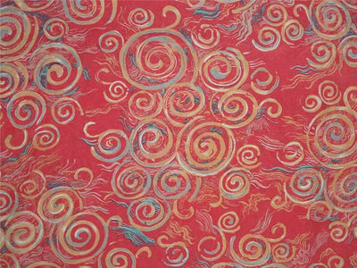 Pure silk CDC crepe printed fabric 16 mm weight [7915]
