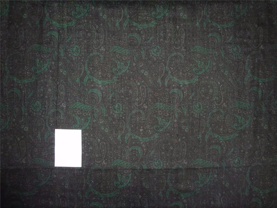 100% pure silk dupion print emerald green x black colour54&quot; wide DUP PRINT # 36[7]