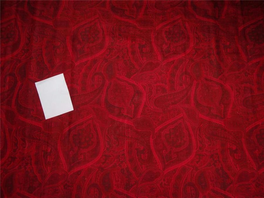 100% pure silk dupion fabric print red x black color 54" wide DUP PRINT #36[6]