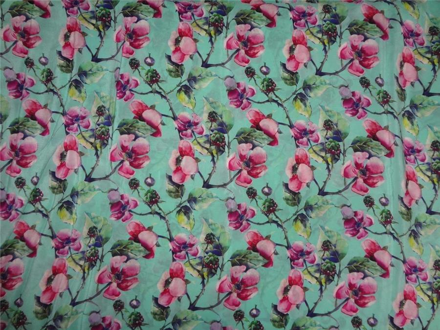 pure silk CDC crepe DIGITAL printed fabric 16 mm weight B2#101A[3]