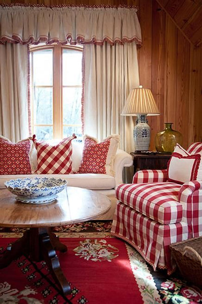 100% Pure Silk Dupioni Fabric Blood Red and Ivory tiny plaids 54" wide DUPC89