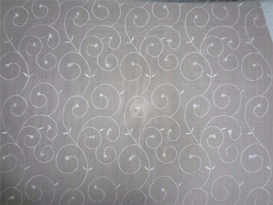 100% cotton voile embroidered white color 58" wide [7953]