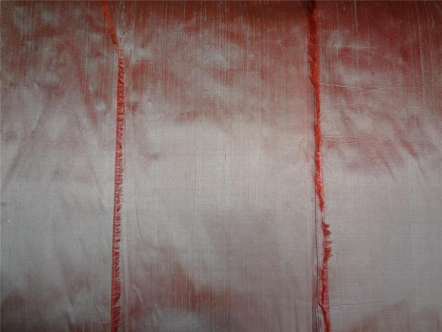 100% Pure SILK Dupion FABRIC peach x ivory colour 54&quot; wide with slubs*MM79[1]