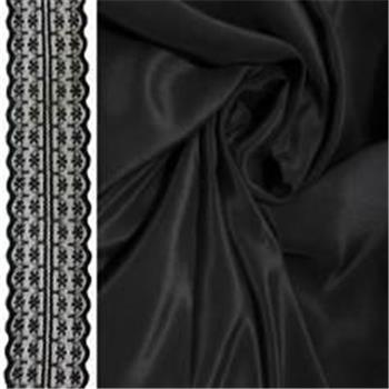 100% crepe silk Lycra 21Momme black color 44" wide [7998]