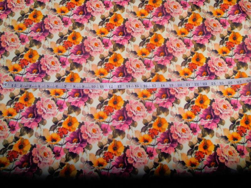 floral print Scuba Knit fabric 59&quot; wide-thin for fashion wear-thick