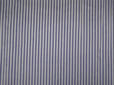 Pure silk taffeta stripes royal blue x ivory color 80 gms b2#106[4]