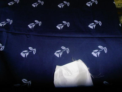 58/59&quot; wide Cotton satin fabric block print -dark blue
