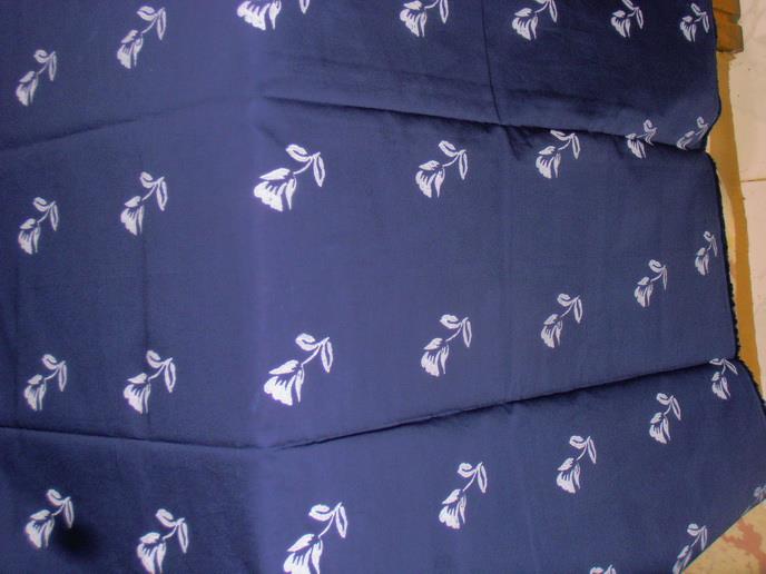 58/59&quot; wide Cotton satin fabric block print -dark blue