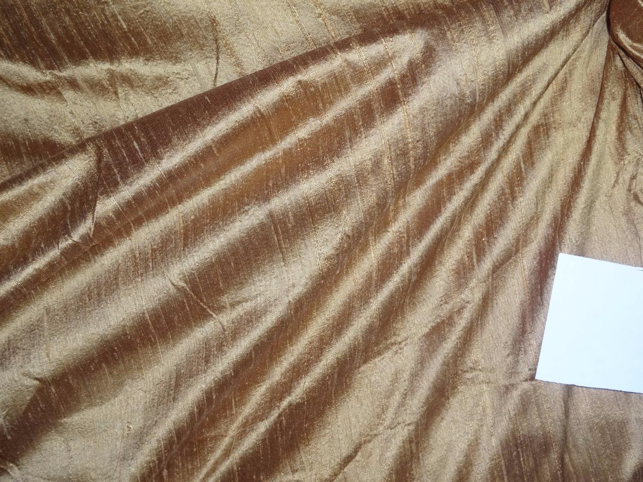 100% PURE SILK DUPIONI FABRIC gold and khaki green colour 54&quot; wide mm81[4]