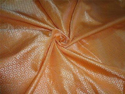 Brocade Bright orange x metallic Gold Color 44&quot;