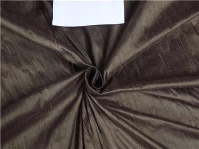 100% Pure Silk Dupioni Fabric Bark Brown Color 54&quot; wide with Slubs