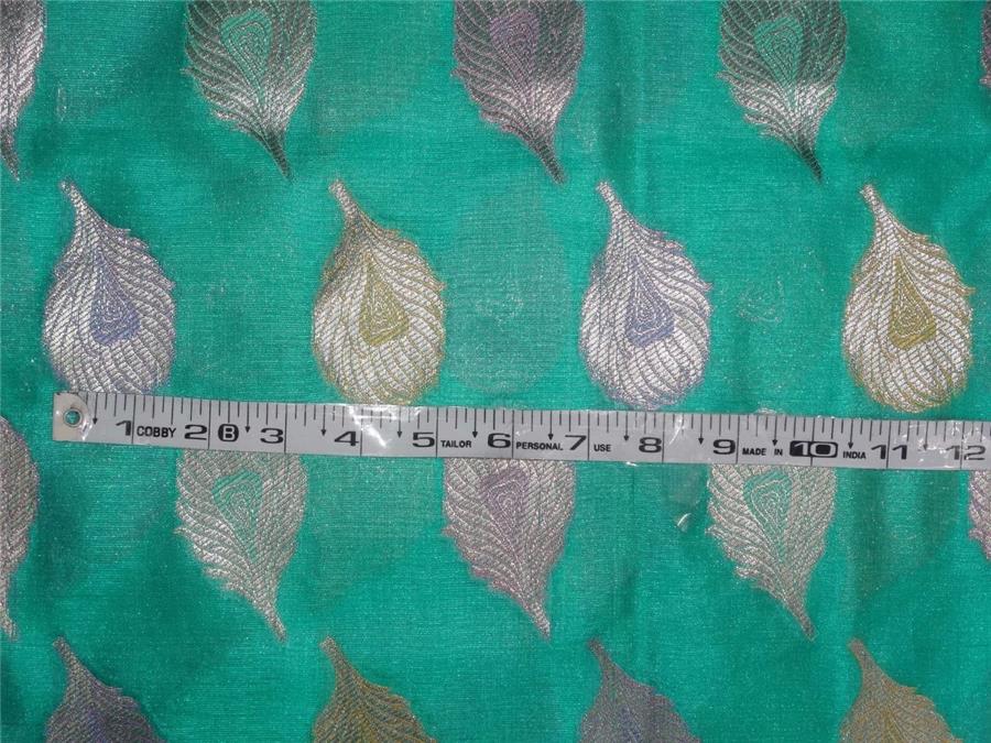 Brocade Fabric green 44&quot; single length 4.35 yards