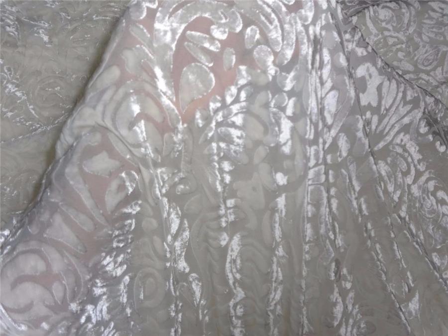 Natural Dyeable Devore Burnout Velvet fabric ~ 44&quot; wide [8094]