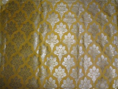Brocade Fabric Turmeric x metallic gold color 44" wide BRO546[2]