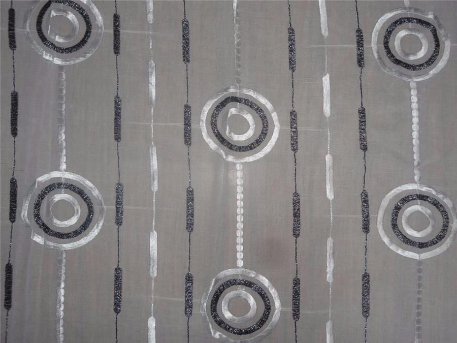 cotton voile fabric~white with embroidery-uncut length 5 yards-44&quot;