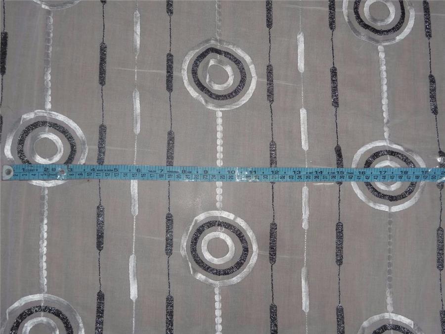 cotton voile fabric~white with embroidery-uncut length 5 yards-44&quot;