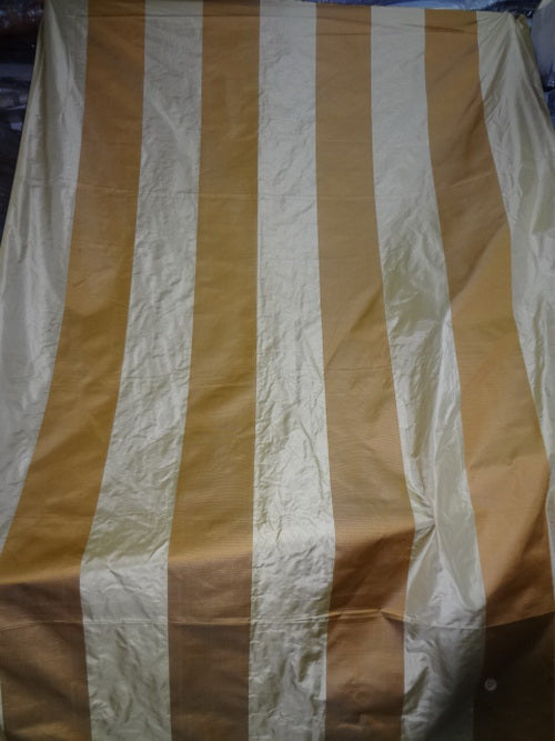 silk taffeta gold/dark gold-ribbed stripe