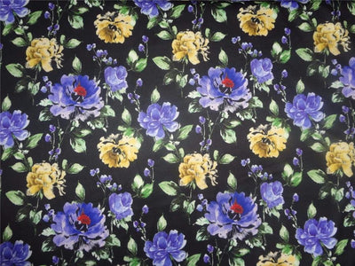black floral print Scuba Knit fabric 59&quot; wide- for fashion wear B2SCUBA83[4]