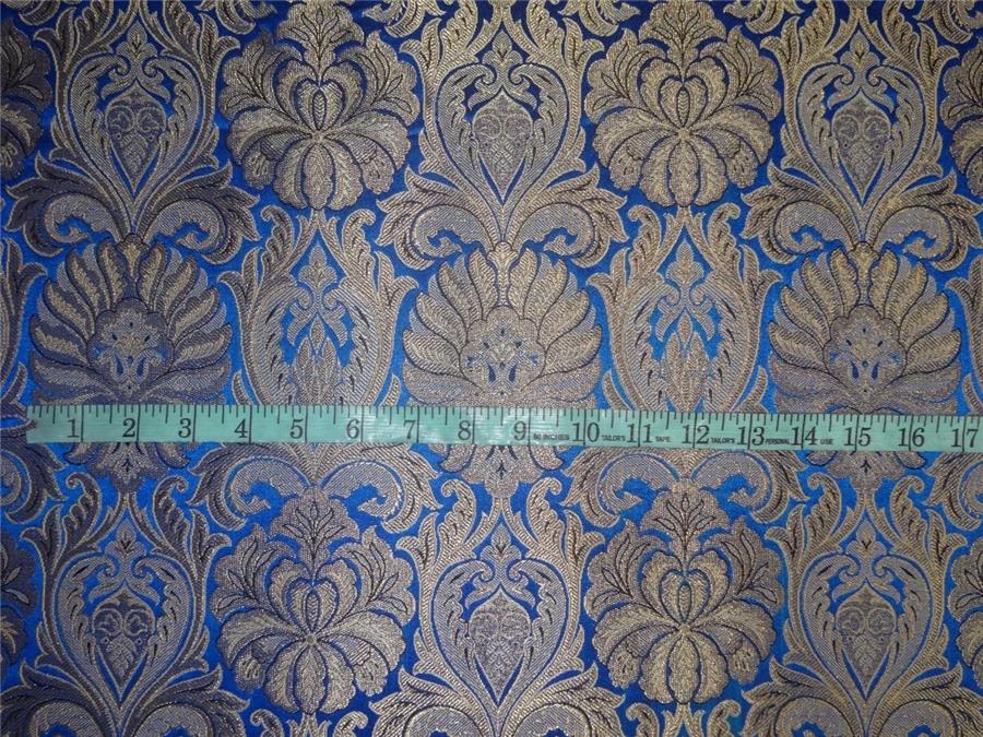 Silk Brocade Fabric electric blue and mettalic gold color 44" wide BRO544[1]