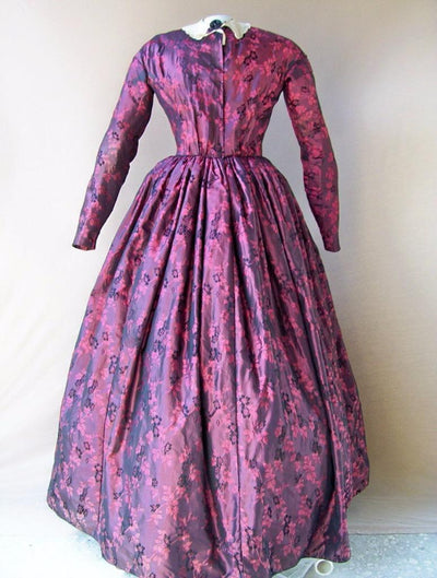 Silk Brocade Fabric purple blue and old rose 44&quot;BRO548[1]